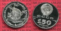 Russland Russia UDSSR 150 Rubel Platin 1/2 Unze Roubles Russland 150 Rubel 1990, Platin Schiff St. Gavril PP Russisch Amerika