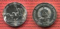 DDR, GDR Eastern Germany 10 Mark DDR Silber Gedenkmünze DDR 10 Mark 1989 225. Geburtstag von Schadow, Quadriga Brandenburger Tor Silber