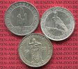 Weimarer Republik 3 x 3 Mark Silber Gedenkmünzen Rheinlandfeier , Rheinlandräumung , Verfassung Schwurhand 3 commemorative coins