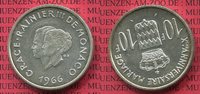Monaco 10 Francs Silber 10. Hochzeitstag Grace Kelly Reinier III. Изображение