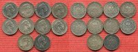 Preußen 10 x 3 Mark Silbermünzen Kaiserreich Lot Wilhelm II. Kursmünzen