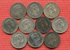 Preußen 10 x 3 Mark Silbermünzen Kaiserreich Lot Wilhelm II. Kursmünzen