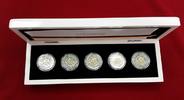 Bundesrepublik Deutschland 5 x 25 Euro Silbermünzen 25 Jahre Deutsche Einheit - Premium Prägestätten Serie A,D,F,G,J