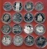 Diverse Länder 16 Silbermünzen Ecu Münzen Lot - Andorra, Niederlande, Gibraltar, Portugal, Malta, Spanien Изображение