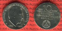 DDR 10 Mark Gedenkmünze 150. Todestag Georg W. F. Hegel