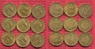 Preußen, State of Prussia German Empire 20 Mark Goldmünze Wilhelm II. Kursmünzen Investorenpaket 9 x Stück