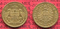 Hamburg 20 Mark Stadtwappen Gold