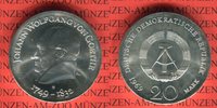 DDR 20 Mark Gedenkmünze 220. Geburtstag Johann Wolfgang von Goethe
