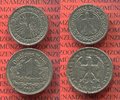 III. Reich Nickel Kursmünzen Set von 2 Münzen - 1 Reichsmark 1933 E und 50 Reichspfennig 1930 A
