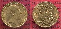 England Great Britain UK Sovereign, 1 Pfund Goldmünze Goldmünze Edward VII. St. Georg