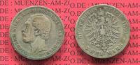 Mecklenburg Strelitz 2 Mark Silber Kursmünze Mecklenburg Strelitz, 2 Mark 1877, Friedrich Wilhelm