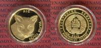 Weissrussland Belarus 50 Rubel 1/4 Unze Gold Fuchs, Fox mit eingearbeiteten Brillianten als Augen