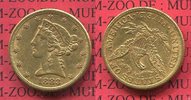 USA 5 Dollars Half eagle Liberty, Frauenkopf, Coronet Head Bild