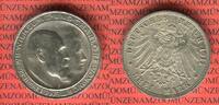 Württemberg 3 Mark Silber Kaiserreich Silberhochzeit des Königspaares