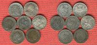 Baden, Preußen 7 x 2 Mark Silbermünzen Kaiserreich Lot 7 Typen