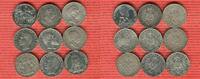 Baden, Bayern, Hamburg, Preußen, Sachsen, Württemb 9 x 3 Mark Silbermünzen Kaiserreich Lot 9 Typen