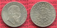 Hessen, Hesse-Darmstadt 2 Mark Silber Kursmünze Ludwig IV. Sehr Selten