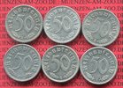 Drittes Reich 6 x 50 Reichspfennig 50 Reichspfennig Vorbereitete Kriegsprägung ohne War Issue wo Swastika