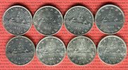 Kanada 8 x 1 Dollar Silbermünzen Lot von acht Münzen Kanu Bild