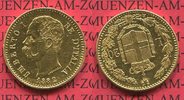 Italien Italy, Kingdom 20 Lire Lira Goldmünze Umberto I. Kursmünze