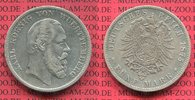 Württemberg, German Empire State of 5 Mark Silbermünze Kursmünze, König Karl