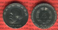 DDR 20 Mark Silbergedenkmünze Silbergedenkmünze 150. Geburtstag Karl Marx