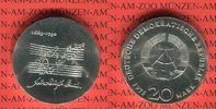 DDR 20 Mark Silbergedenkmünze Gedenkmünze 225. Todestag Johann Sebastian Bach