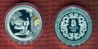 China 10 Yuan Farbmünze, 1 Unze Olympische Spiele 2008 Löwentanz