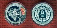 China 10 Yuan Farbmünze, 1 Unze Olympische Spiele 2008 Bauerntanz