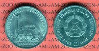 DDR 5 Mark Gedenkmünze 150 Jahre Deutsche Ferneisenbahn