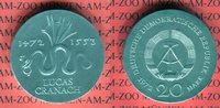 DDR 20 Mark Silbergedenkmünze Gedenkmünze 500. Geburtstag von Lucas Cranach