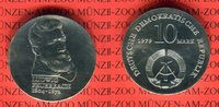 DDR 10 Mark Silbergedenkmünze Gedenkmünze 175. Geburtstag Ludwig Feuerbach