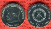 DDR 20 Mark Silbergedenkmünze Gedenkmünze 220. Geburtstag Johann Wolfgang von Goethe