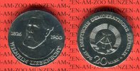 DDR 20 Mark Silbergedenkmünze Gedenkmünze 150. Geburtstag Wilhelm Liebknecht