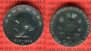 DDR 20 Mark Silbergedenkmünze Gedenkmünze 150. Geburtstag Karl Marx