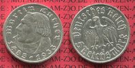 III. Reich 5 Reichsmark Silbermünze 450. Geburtstag von Martin Luther