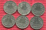 III. Reich 1 Reichsmark Nickel Kursmünze Nickel 5 Münzen A D E F G J (G prfr., G unc )