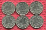 III. Reich 1 Reichsmark Nickel Kursmünze Nickel 5 Münzen A D E F G J