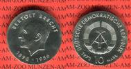 DDR 10 Mark Silbergedenkmünze Gedenkmünze 75. Geburtstag Bertolt Brecht