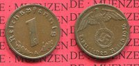 III. Reich, Weimarer Republik 1 Pfennig Kursmünze mit Hoheitszeichen Jahrgang Key Date First year of swastika Type 1936 minors with swastika all rare