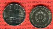 DDR 5 Mark Neusilber Gedenkmünze Altes Rathaus Leipzig