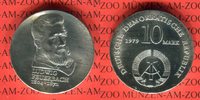 DDR 10 Mark Silbergedenkmünze Gedenkmünze 175. Geburtstag Ludwig Feuerbach