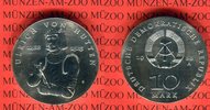 DDR 10 Mark Silbergedenkmünze Gedenkmünze 500. Geburtstag Ulrich von Hutten