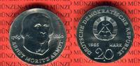 DDR 20 Mark Silbergedenkmünze Gedenkmünze 125. Todestag Ernst Moritz Arndt