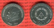 DDR 20 Mark Silbergedenkmünze Gedenkmünze 220. Geburtstag Johann Wolfgang von Goethe
