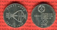 DDR 20 Mark Silbergedenkmünze Gedenkmünze 75. Todestag Ernst Abbe