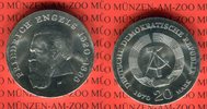 DDR 20 Mark Silbergedenkmünze Gedenkmünze 150. Geburtstag Friedrich Engels