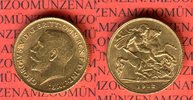 England Great Britain UK Half Sovereign Goldmünze George V. 1910-1936