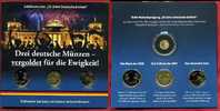 Bundesrepublik Deutschland 1 Mark 1 DM 1 Euro mit Vergoldung + Gold Jubiläumssatz "25 Jahre Deutsche Einheit"