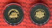 Lettland 10 Latu Minigoldmünze Die kleinsten Goldmünzen der Welt; Gaffelschoner
